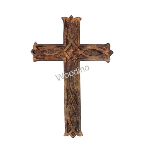 Woodino Christian Cross Jesus Antique Wall Decor Showpiece