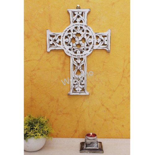 Woodino Wooden Jesus Christ Cross Designed Wall Hanging