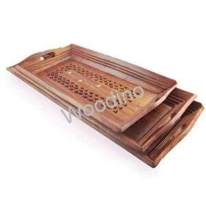 Woodino Coffee Set of 3 Wooden Tray