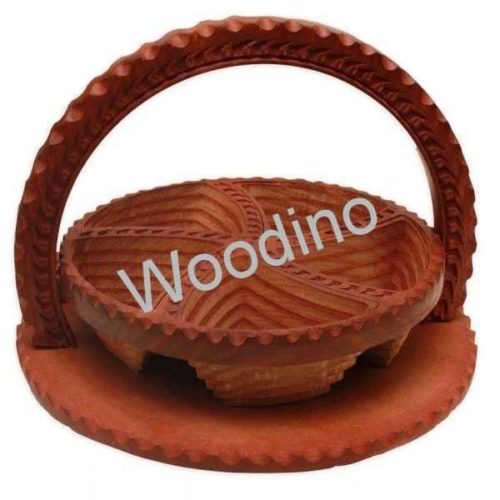 Woodino Wooden Brownish Folding Basket