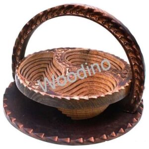 Woodino Wooden Antique Mango Shaped Basket