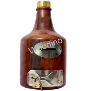 Woodino Handicraft Bottle Shaped Money Bank