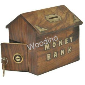 Woodino Hut Shaped Plane Money Bank