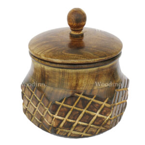 Woodino Engraved Mango Wood Spice Container