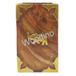 Woodino Brass Elephant Rectangular Wooden Pen Jar