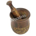 Woodino Wooden Masher, Okhli of Mango Wood