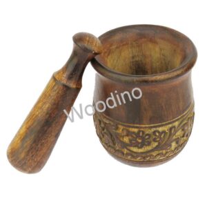 Woodino Wooden Masher, Okhli of Mango Wood