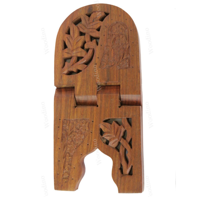 Woodino Wooden Carving Chhilayi Sheesham Rehal Book Stand 13 Inch