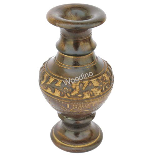 Woodino Mango Wood Carving Antique Flower Vase