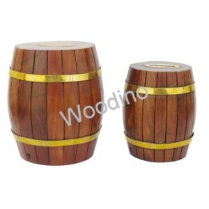 Woodino Barrel Shape Golden Strip 6x5" & 5x4"