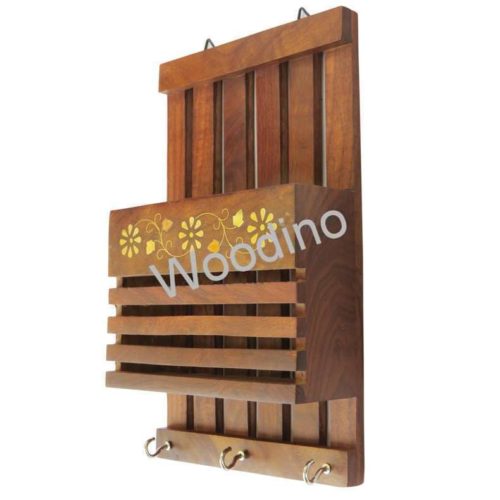 Woodino Strip Brass Work Wall Latter Rack