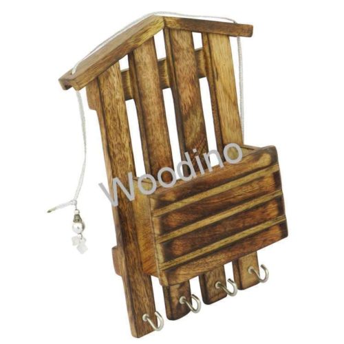 Woodino Mango Wood Wall Latter Rack