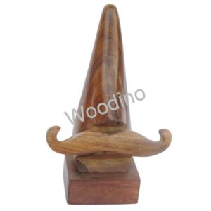 Woodino Sheesham Wood Specs Stand With Mustache