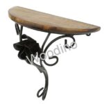 Woodino Wooden & Wrought Iron Flower Wall Bracket