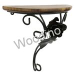 Woodino Wooden & Wrought Iron Flower Wall Bracket