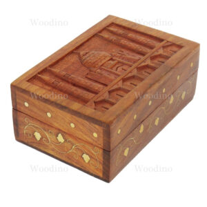 Woodino Tajmahal Carving Wooden Vanity Box