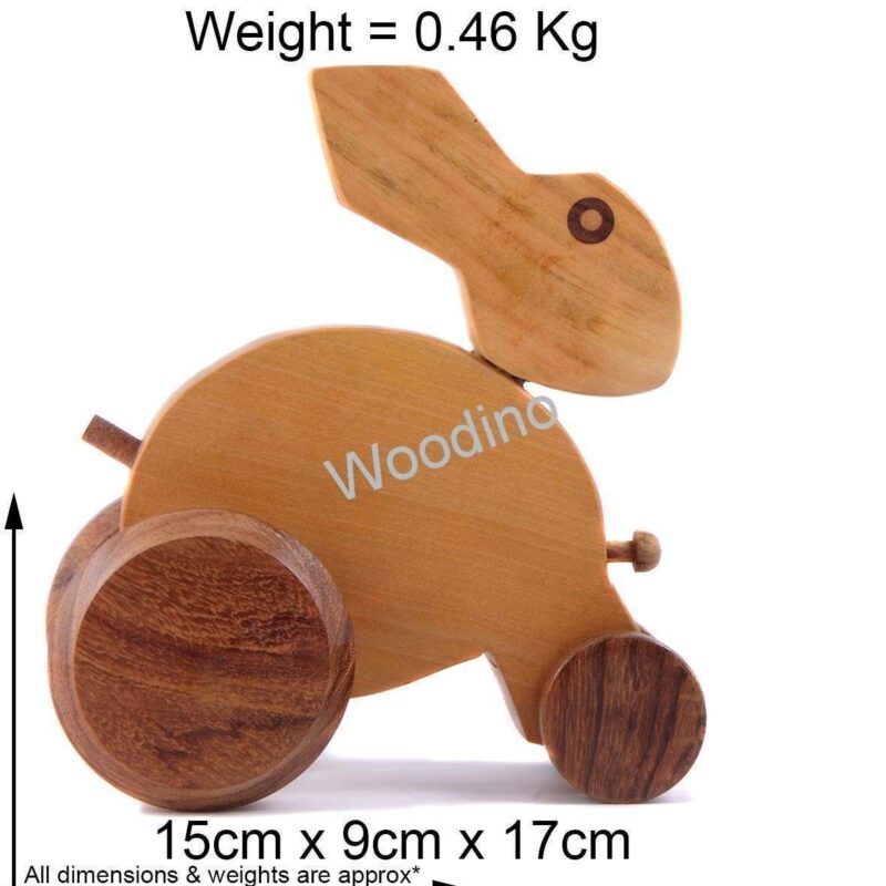 Woodino Hand Push Pulled Wooden Rabbit Toy