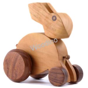 Woodino Hand Push Pulled Wooden Rabbit Toy
