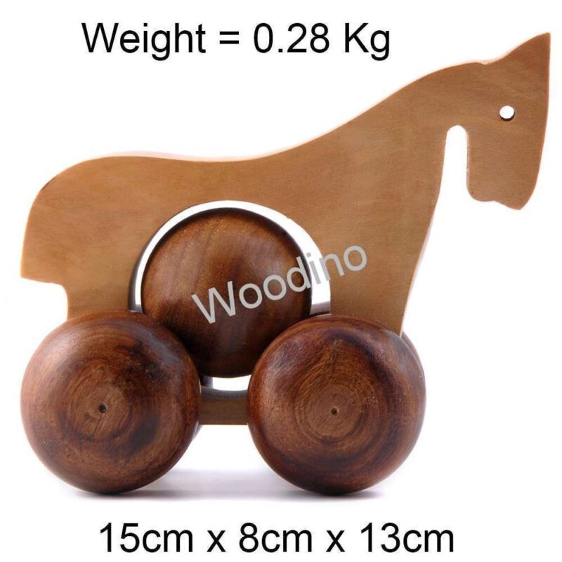 Woodino Hand Push Pulled Horse Animal Toys