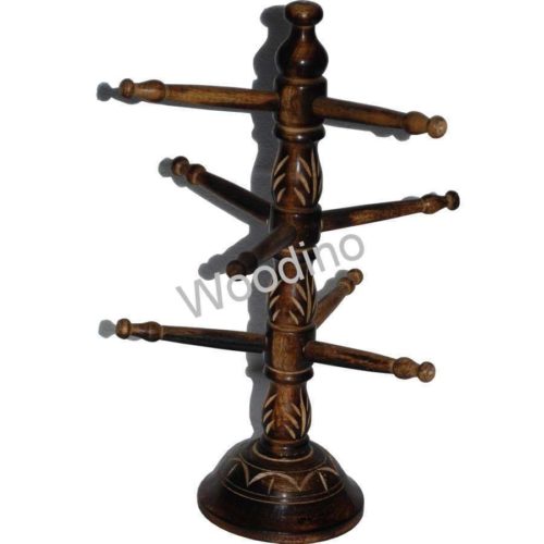 Woodino 9 Stick Wooden Antique Bangle Stand