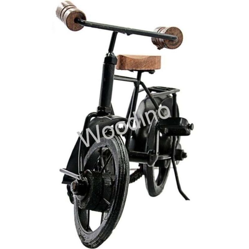 Woodino Wrought Iron & Mango Wood Small Cycle 10x7 Inch