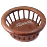 Woodino Wooden Plain Round Fruit Basket