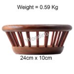 Woodino Wooden Plain Round Fruit Basket