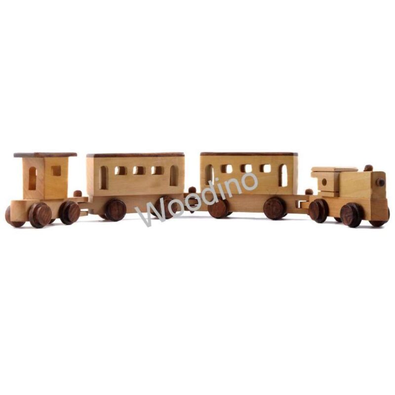 Woodino Haldu Wood 3 Compartment Train Model Toy