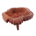 Woodino Sheesham Leaves Folding Spring Tray