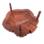 Woodino Sheesham Leaves Folding Spring Tray