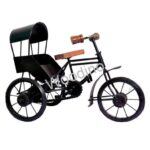 Woodino Wrought Iron & Wooden Roof Rickshaw