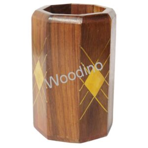 Woodino Golden Mark Wooden Pen Jar