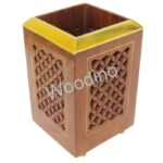 Woodino Sheesham Jali Rectangle Pen Jar