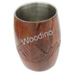 Woodino Steel Inside Carved Premium Pen Jar