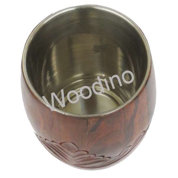 Woodino Steel Inside Carved Premium Pen Jar