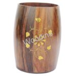 Woodino Brass Embossed Work Premium Quality Pen Jar