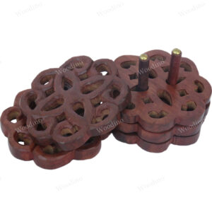 Woodino Premium Gifts Jalebi Design Unique Coasters Set