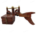 Woodino Sheesham Wood Premium Quality Bullock Cart Tea Coaster Set