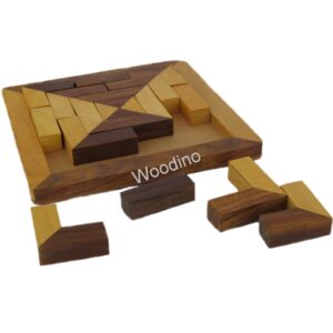Woodino Blocks of Wooden Puzzle Game Pyramid Design