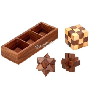 Woodino 3 in 1 Wooden Star Puzzle Game