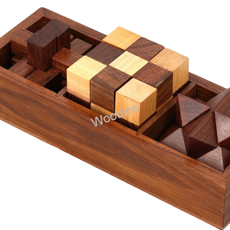 Woodino 3 in 1 Wooden Star Puzzle Game