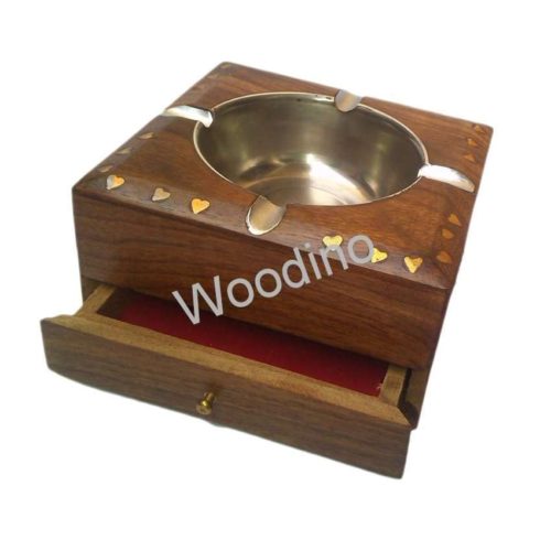 Woodino Ashtray Made of Wooden With Drawer