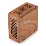 Woodino Brass Bowl Fitted Wooden Net Ashtray