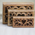 Woodino Mango Wood Premium Heart Design Box Set