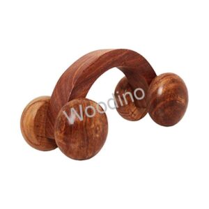 Woodino Handicrafts Acupressure Roller Massager Four 4 Balls D Shape Hand Massager Smoother