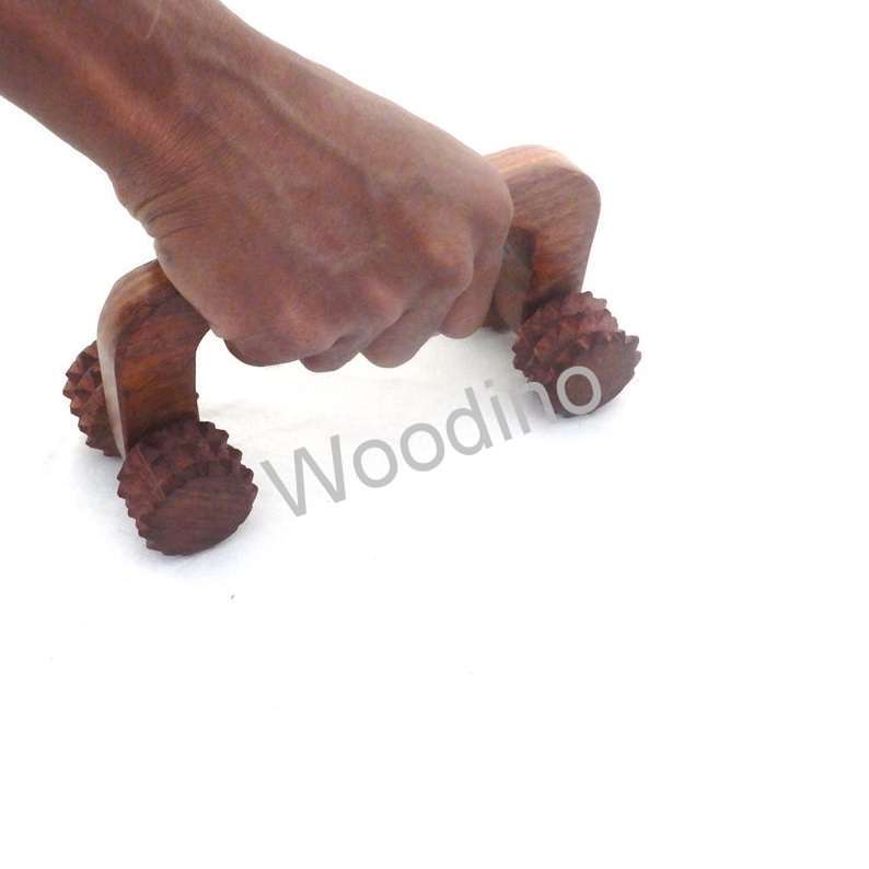Woodino Handicrafts Acupressure Pain Relief Four 4 Balls D Shape Hand Massager
