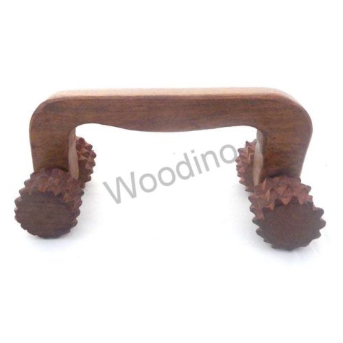 Woodino Handicrafts Acupressure Pain Relief Four 4 Balls D Shape Hand Massager