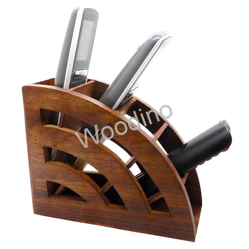 Woodino Handicrafts Wooden Remote Stand, Remote Organizer, A/c TV Remote Holder Stand