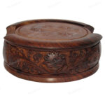 Woodino Premium Wooden Carving Lotus Coaster Set - 6 Pieces