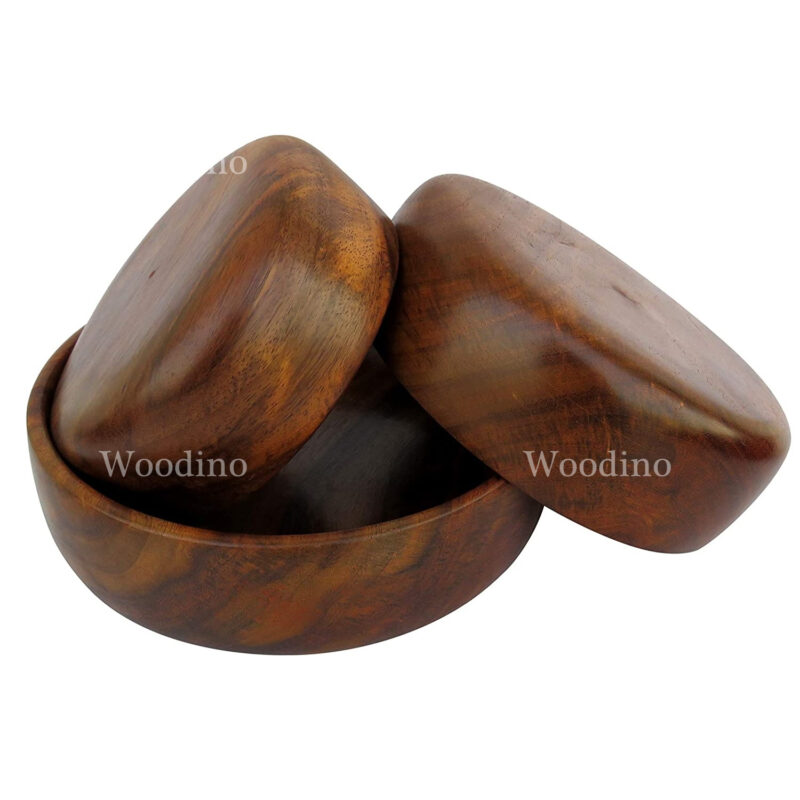 Woodino Premium Export Quality Wooden Bowls Set 4 Inch, 5 Inch, 6 Inch